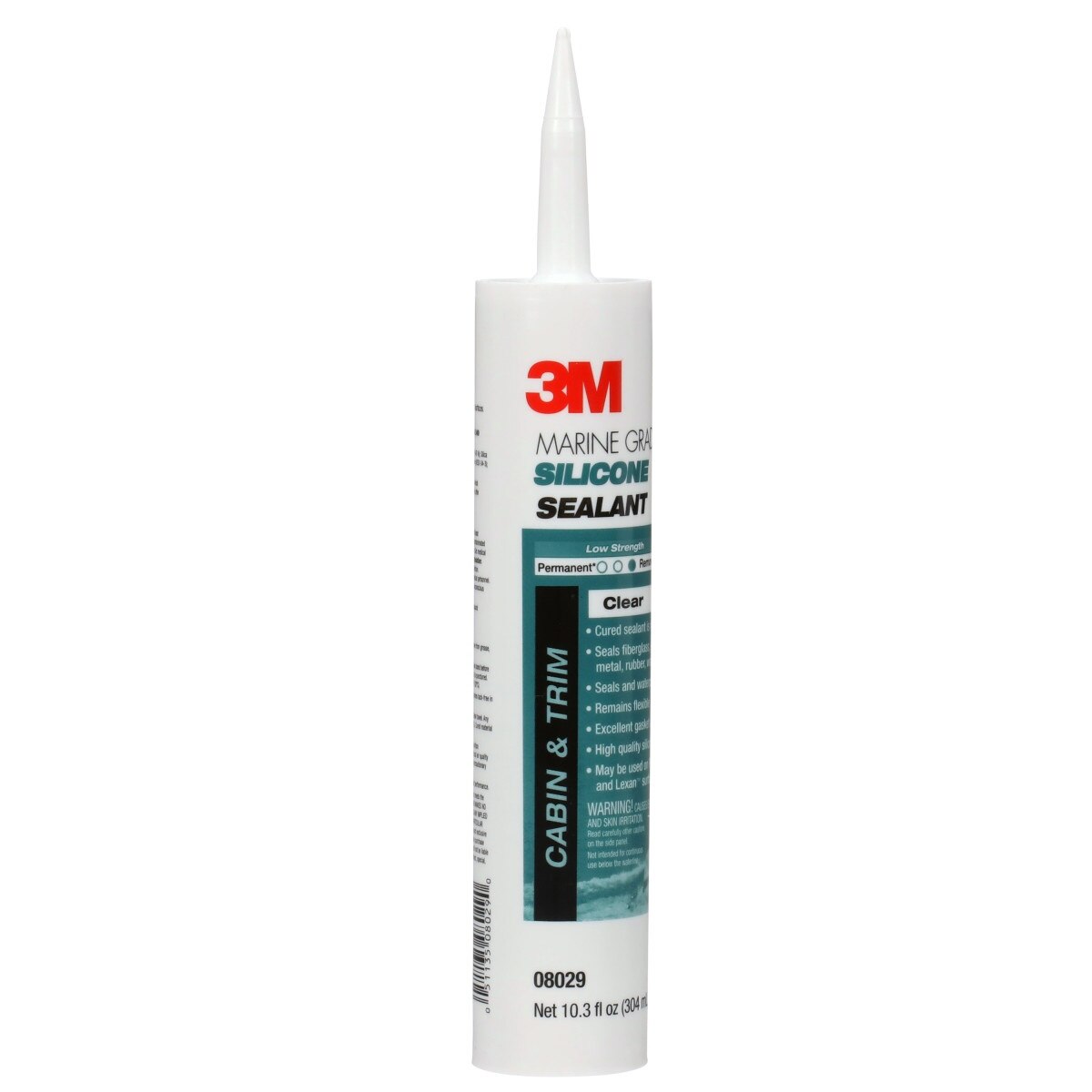 3M MG Sil Marine Grade Silicone Sealant, Clear, 304 mL Cartridge, 10.3 fl oz (08029) (7000120477)  - (12Pack) - 2