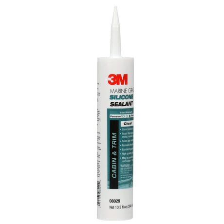 3M MG Sil Marine Grade Silicone Sealant, Clear, 304 mL Cartridge, 10.3 fl oz (08029) (7000120477)  - (12Pack) - 2