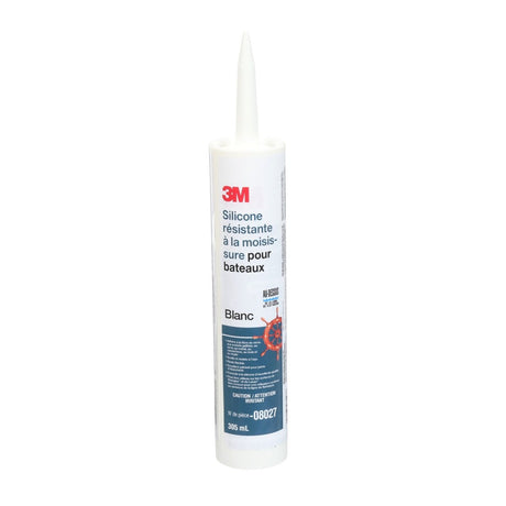 3M Marine Grade Silicone Sealant, White, 3 oz Tube (08017) (7000120479)  - (6Pack) - 3