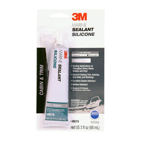 3M MG Sil Marine Grade Silicone Sealant, Clear, 3 fl oz Tube, Above Waterline (08019) (7000120480)  - (6Pack)