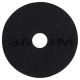 3M 7200 Black Stripper Pad 18 in x 3/4 in Center Hole 175-600 RPM for Floor Finish Stripping (7000120630) (5 Pack)