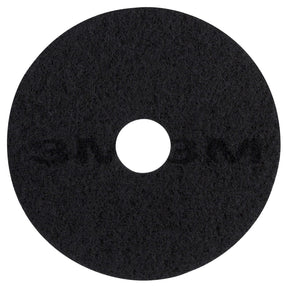 3M 7200 Black Stripper Pad 18 in x 3/4 in Center Hole 175-600 RPM for Floor Finish Stripping (7000120630) (5 Pack)