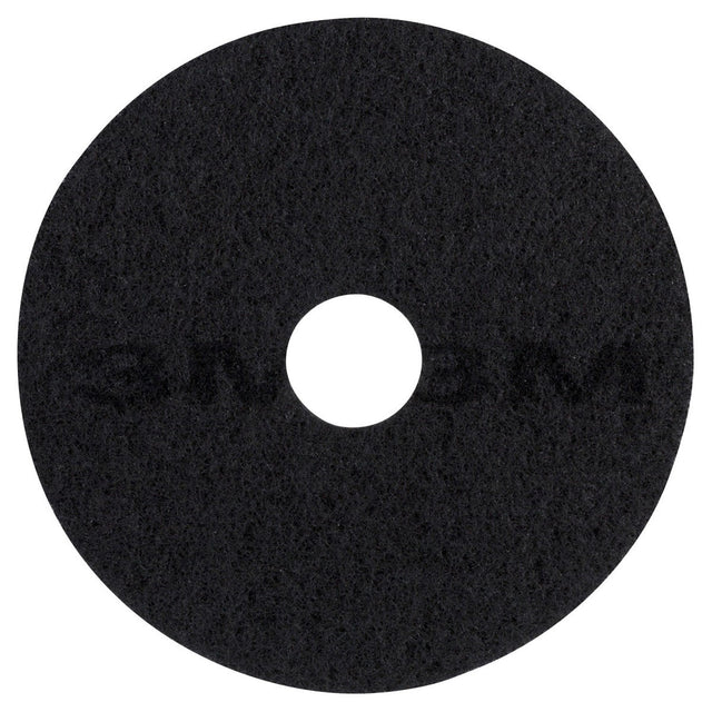 3M 7200 Black Stripper Pad 18 in x 3/4 in Center Hole 175-600 RPM for Floor Finish Stripping (7000120630) (5 Pack)