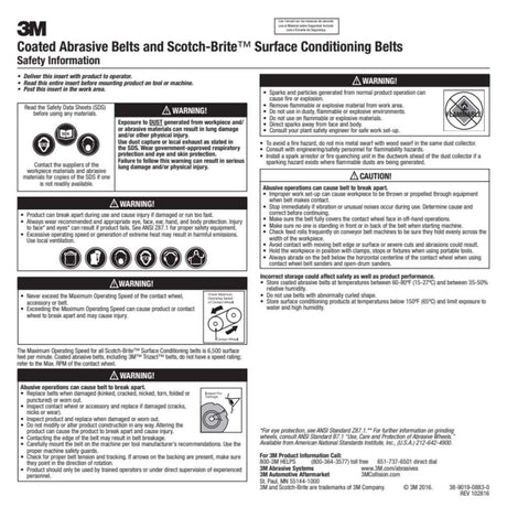 3M SC-BS Scotch-Brite Surface Conditioning Scrim Backed Belt, A/O Very Fine, 3/8 in x 13 in (7000120694) (20 Pack) - 6
