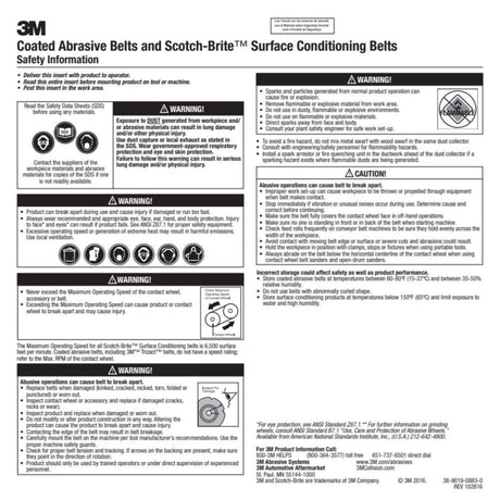 3M SC-BS Scotch-Brite Surface Conditioning Scrim Backed Belt, A/O Very Fine, 3/8 in x 13 in (7000120694) (20 Pack) - 6