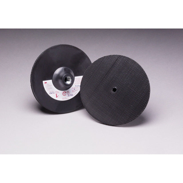 3M 05682 Disc Pad Holder 916, Hook and Loop Back-up Pad, Black, Firm, 6 in x 1/8 in x 3/8 in x 5/8 in-11 Internal (7000120890)