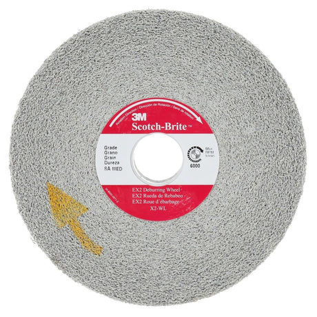 3M X2-WL Scotch-Brite EX2 Deburring Wheel, 8A Medium, Aluminum Oxide, Gray, 8 in x 1 in x 3 in (7000120916) (3 Pack)