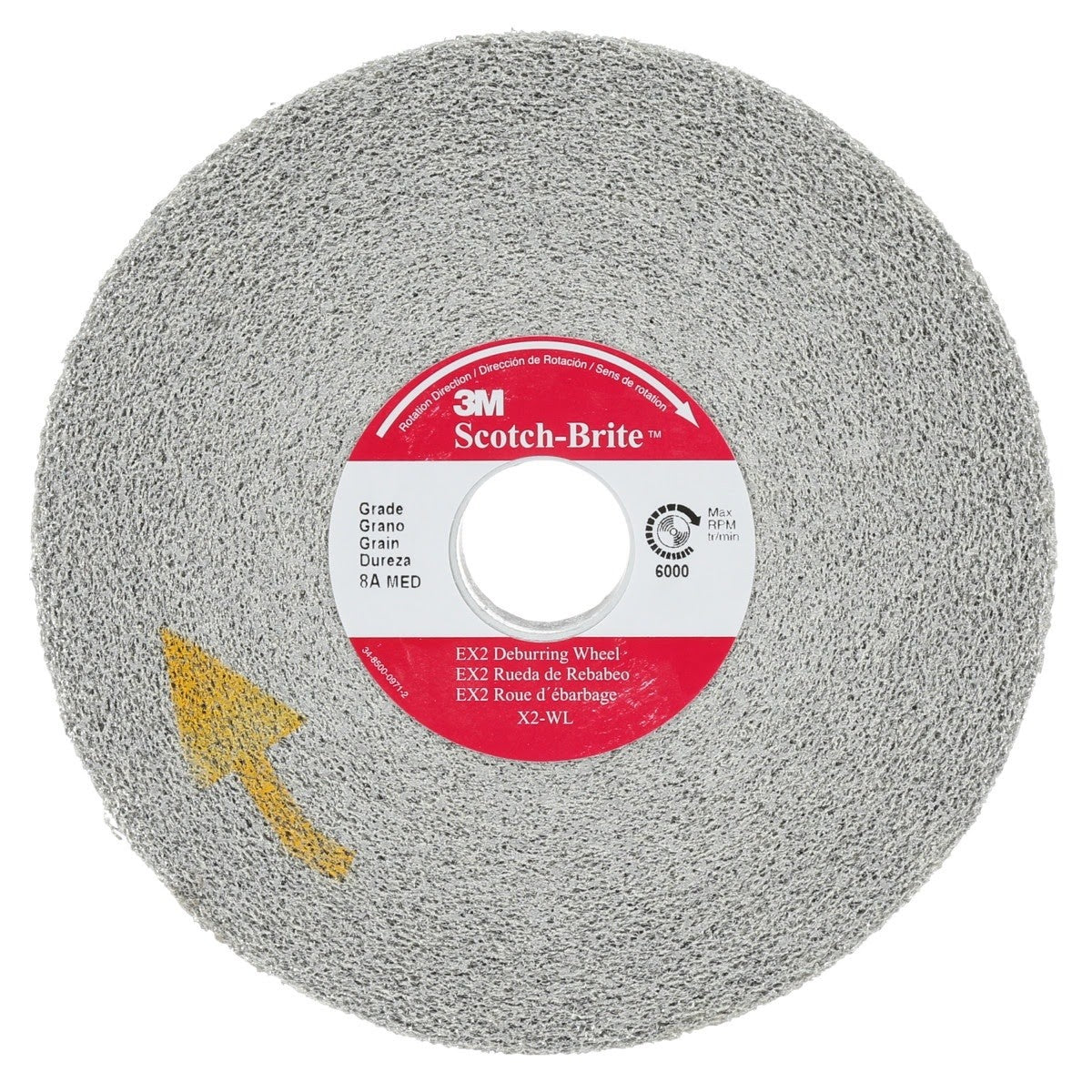 3M X2-WL Scotch-Brite EX2 Deburring Wheel, 8S Fine, 6 in x 1 in x 1 in (7000120917) (3 Pack)