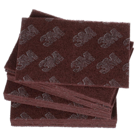 3M HP-HP 8447 Scotch-Brite Production Hand Pad, Aluminum Oxide Very Fine, Maroon, 6 in x 9 in (7000120942) (60 Pack) - 2