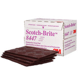 3M HP-HP 8447 Scotch-Brite Production Hand Pad, Aluminum Oxide Very Fine, Maroon, 6 in x 9 in (7000120942) (60 Pack) - 3