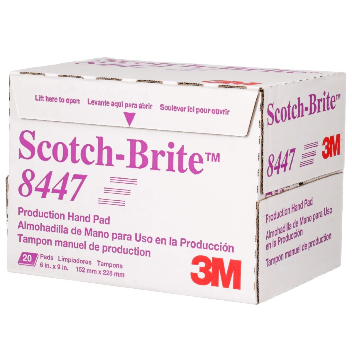 3M HP-HP 8447 Scotch-Brite Production Hand Pad, Aluminum Oxide Very Fine, Maroon, 6 in x 9 in (7000120942) (60 Pack) - 5