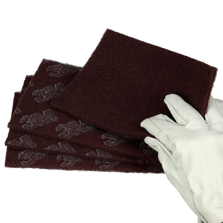 3M HP-HP 8447 Scotch-Brite Production Hand Pad, Aluminum Oxide Very Fine, Maroon, 6 in x 9 in (7000120942) (60 Pack) - 8