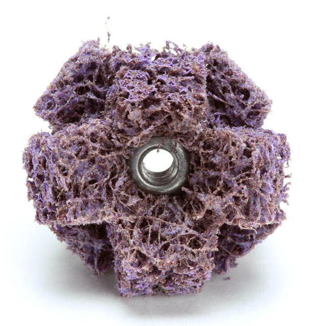 3M BF-XB Scotch-Brite Cross Buff, Aluminum Oxide Medium, Purple, 1 in x 3/8 in, 2 Ply, 8-32 Eyelet (7000121119) (100 Pack)