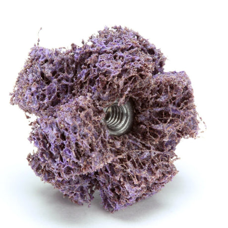 3M BF-XB Scotch-Brite Cross Buff, Aluminum Oxide Medium, Purple, 1 in x 3/8 in, 2 Ply, 8-32 Eyelet (7000121119) (100 Pack) - 2