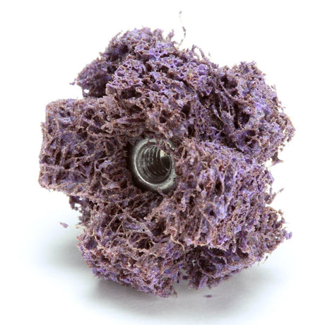 3M BF-XB Scotch-Brite Cross Buff, Aluminum Oxide Medium, Purple, 1 in x 3/8 in, 2 Ply, 8-32 Eyelet (7000121119) (100 Pack) - 3