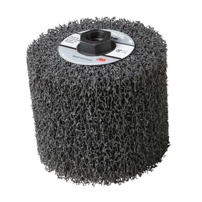 3M CF-MF Scotch-Brite Match and Finish Flap Brush - 5A Extra Coarse Aluminum Oxide - Metal Finishing Brush for Inline Sanders - Quick Change Threaded Attachment - 4.5" x 4" x 5/8-11 Thread (7000121169)