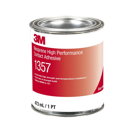 3M 1357 Neoprene High Performance Contact Adhesive, Gray-Green, 1 Pint Can (7000121201) (Case of 12)  - (12Pack)
