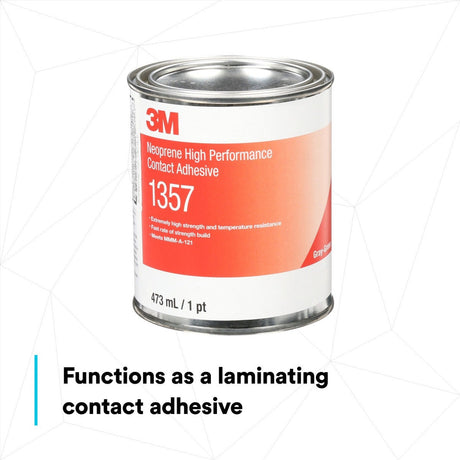 3M 1357 Neoprene High Performance Contact Adhesive, Gray-Green, 1 Pint Can (7000121201) (Case of 12)  - (12Pack) - 6