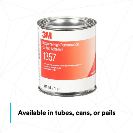 3M 1357 Neoprene High Performance Contact Adhesive, Gray-Green, 1 Pint Can (7000121201) (Case of 12)  - (12Pack) - 7