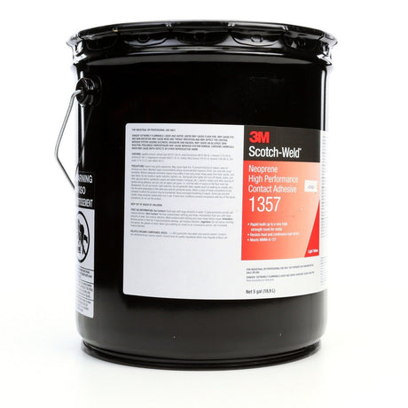 3M 1357 Neoprene High Performance Contact Adhesive , Light Yellow, 5 Gallon Pail Pour Spout (7000121206) - 3