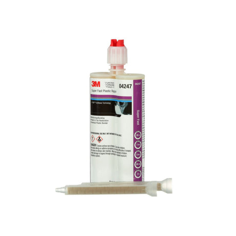 3M 04247 Super Fast Plastic Repair Two-Part Urethane Adhesive, Transparent, 200 mL 6.75 fl oz Cartridge (4247) (7000121226)  - (6Pack) - 2