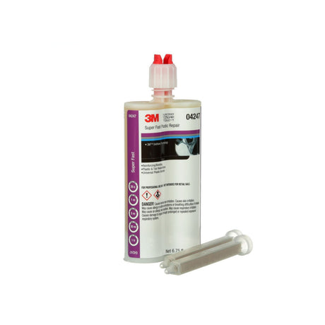 3M 04247 Super Fast Plastic Repair Two-Part Urethane Adhesive, Transparent, 200 mL 6.75 fl oz Cartridge (4247) (7000121226)  - (6Pack) - 3