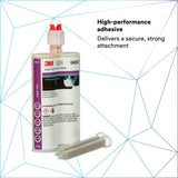 3M 04247 Super Fast Plastic Repair Two-Part Urethane Adhesive, Transparent, 200 mL 6.75 fl oz Cartridge (4247) (7000121226)  - (6Pack) - 7