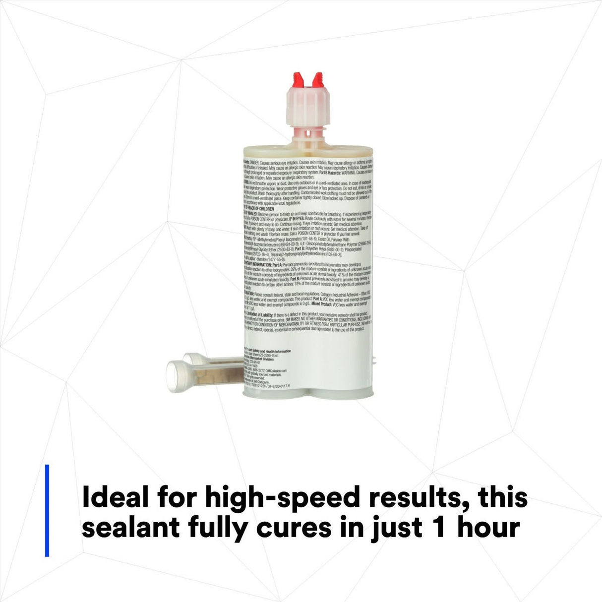 3M 04247 Super Fast Plastic Repair Two-Part Urethane Adhesive, Transparent, 200 mL 6.75 fl oz Cartridge (4247) (7000121226)  - (6Pack) - 10