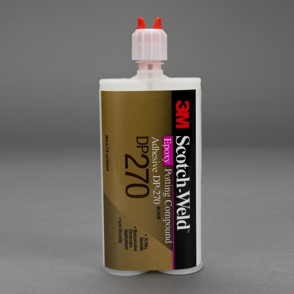 3M 270 DP270 Epoxy Potting Compound, Black, 200 mL Duo-Pak (7000121252) (144 Pack)