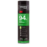 3M 94ET Hi-Strength Spray Adhesive, Low VOC <20%, Clear, 24 fl oz (Net Wt 19.75 oz), Wood, Metal, Rubber, Laminate, Carpet, Flooring, Foam, Fabric, Glass, Plastic (7000121417)  - (12Pack)