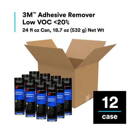 3M ADH REMOVER Adhesive Remover Low VOC 20 Percent Aerosol Can, Transparent, 24 fl oz, Net Wt 18.7 oz (7000121420)  - (12Pack) - 9