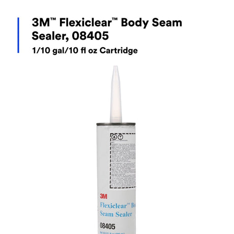 3M Flexiclear Body Seam Sealer, Transparent, 10 fl oz Cartridge (08405) (7000121530)  - (12Pack) - 3