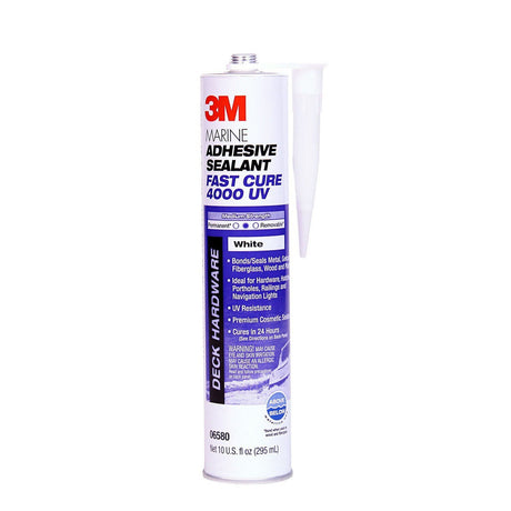 3M 4000 UV Marine Adhesive Sealant White 3 fl oz Tube (5280) (7000121531)  - (6Pack) - 2