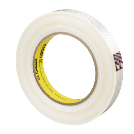 3M 897 Scotch Filament Tape, Clear, 12 mm x 55 m, 5 mil (7000123440) (72 Pack) - 3