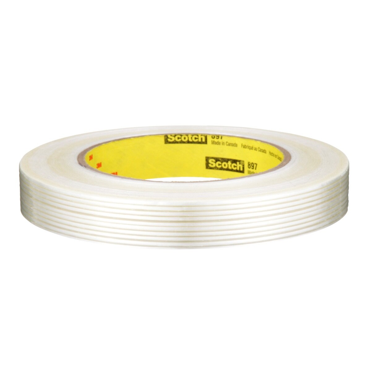 3M 897 Scotch Filament Tape, Clear, 18 mm x 55 m, 5 mil (7000123441) (48 Pack) - 3