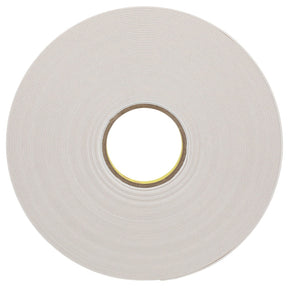 3M 4496W Double Coated Polyethylene Foam Tape, White, 1/2 in x 36 yd, 62 mil (7000123604) (18 Pack)