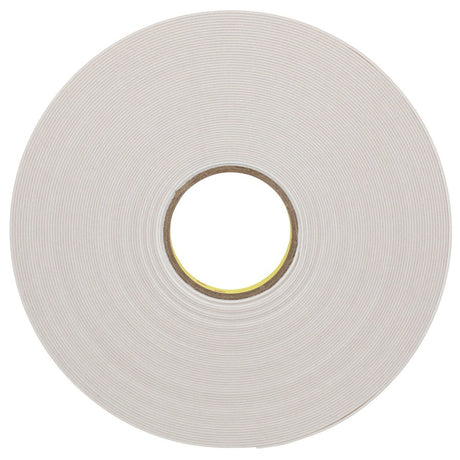 3M 4496W Double Coated Polyethylene Foam Tape, White, 1/2 in x 36 yd, 62 mil (7000123604) (18 Pack)