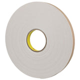 3M 4496W Double Coated Polyethylene Foam Tape, White, 1/2 in x 36 yd, 62 mil (7000123604) (18 Pack) - 4