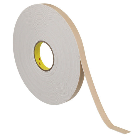 3M 4496W Double Coated Polyethylene Foam Tape, White, 1/2 in x 36 yd, 62 mil (7000123604) (18 Pack) - 5