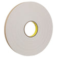 3M 4496B 4496 Double Coated Polyethylene Foam Tape W, White, 1 in x 36 yd, 62 mil (7000123606) (9 Pack)