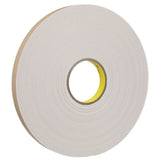 3M 4496B 4496 Double Coated Polyethylene Foam Tape W, White, 1 in x 36 yd, 62 mil (7000123606) (9 Pack)