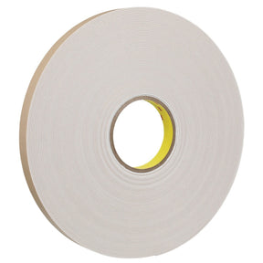 3M 4496B 4496 Double Coated Polyethylene Foam Tape W, White, 1 in x 36 yd, 62 mil (7000123606) (9 Pack)