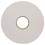 3M 4496B 4496 Double Coated Polyethylene Foam Tape W, White, 1 in x 36 yd, 62 mil (7000123606) (9 Pack) - 4