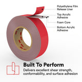 3M 4941 VHB Tape, Gray, 1 in x 36 yd, 45 mil, Film Liner, Double-Sided Acrylic Foam (4941F) (7000123670)  - (2Pack) - 5