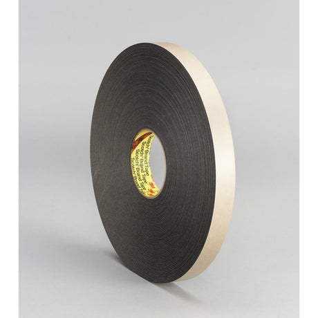 3M 4496B Double Coated Polyethylene Foam Tape, Black, 1 in x 36 yd, 62 mil (7000123707) (9 Pack)