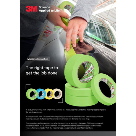 3M 233+ 26341 Scotch Performance Green Masking Tape, 72 mm x 55 m, Green (7000123776) (8 Pack) - 8