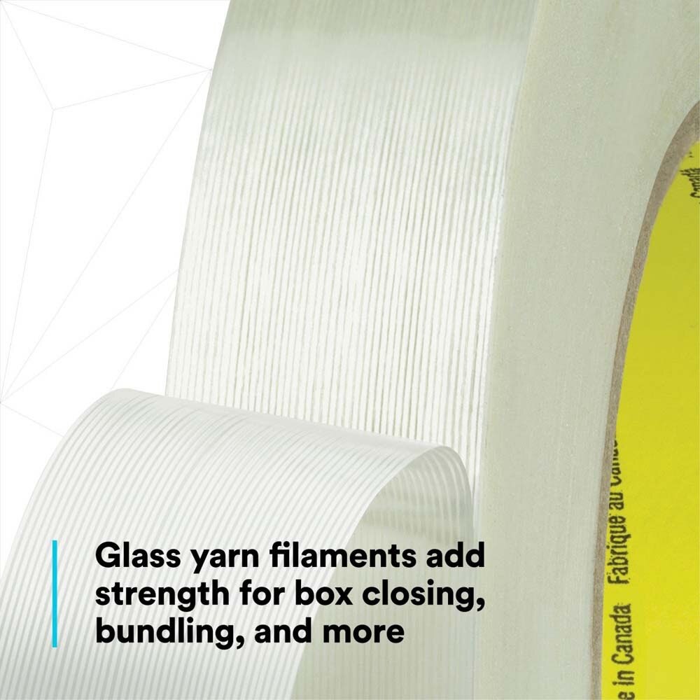 3M 898 Scotch Filament Tape , Clear, 72 mm x 55 m, 6.6 mil (7000123795) (12 Pack) - 10