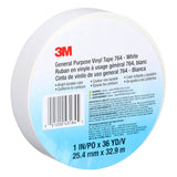 3M 764  General Purpose Vinyl Tape, White, 1 in x 36 yd, 5 mil, Floor Marking, Color Coding, Bundling (43184) (7000123866)  - (36Pack) - 10