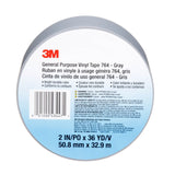3M 764 General Purpose Vinyl Tape, Gray, 2 in x 36 yd, 5 mil (7000123891)  - (24Pack) - 8