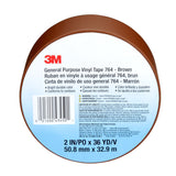3M 764 General Purpose Vinyl Tape, Brown, 2 in x 36 yd, 5 mil (7000123892)  - (24Pack) - 6